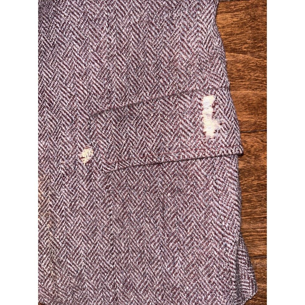 TJ Scott New York  Wool Blazer made in Poland vintage Maroon & Gray Sz 3/4 Women - Picture 2 of 9